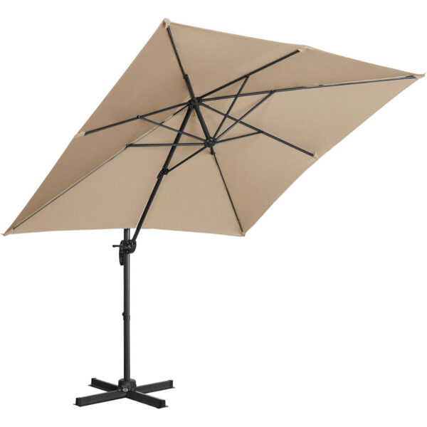 Parasol ogrodowy boczny na wysięgniku kwadratowy 250 x 250 cm szarobrązowy 3 10250535 4