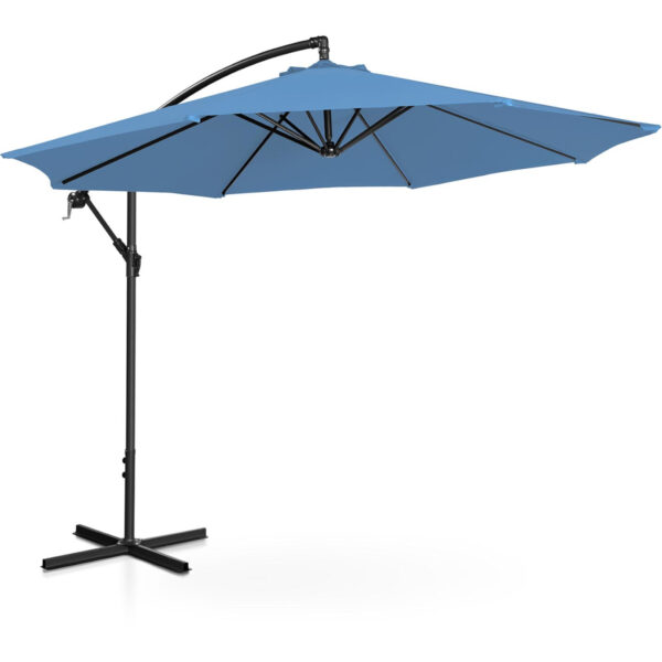 Parasol ogrodowy na wysięgniku okrągły uchylny śr. 300 cm niebieski 3 10250537 11