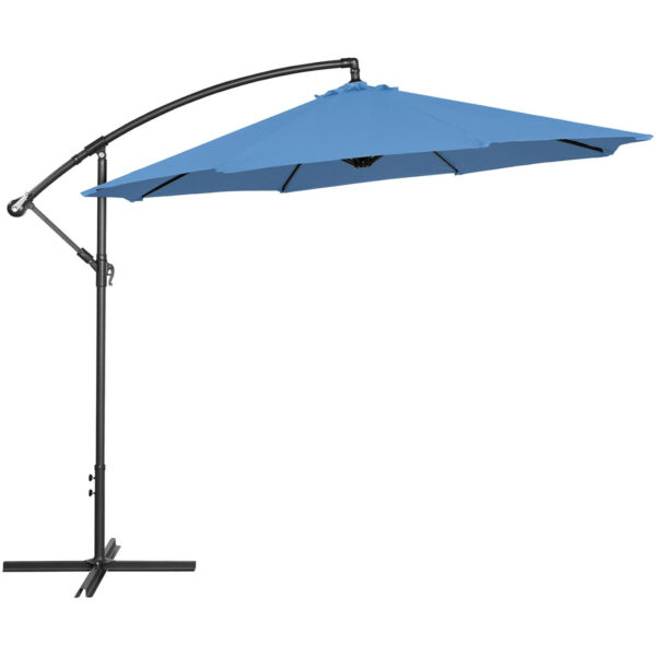 Parasol ogrodowy na wysięgniku okrągły uchylny śr. 300 cm niebieski 4 10250537 2