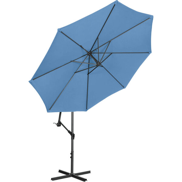 Parasol ogrodowy na wysięgniku okrągły uchylny śr. 300 cm niebieski 5 10250537 3