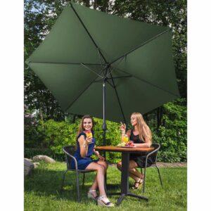 Parasol ogrodowy okrągły duży uchylny z korbką śr. 300 cm zielony 16 Parasol ogrodowy okrągły duży uchylny z korbką śr. 300 cm zielony - obrazek 6
