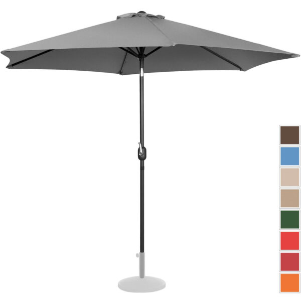 Parasol ogrodowy okrągły duży uchylny z korbką śr. 300 cm ciemnoszary 1 10250549 1