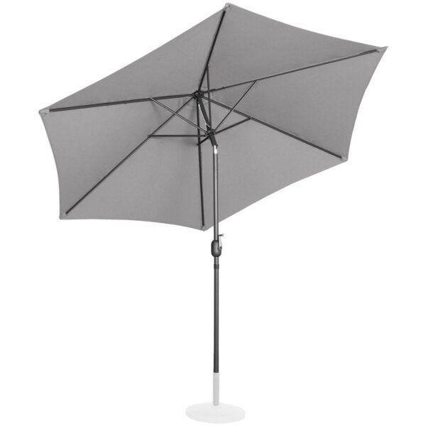 Parasol ogrodowy okrągły duży uchylny z korbką śr. 300 cm ciemnoszary 4 10250549 3