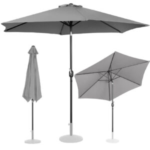 Parasol ogrodowy okrągły duży uchylny z korbką śr. 300 cm ciemnoszary 11 Parasol ogrodowy okrągły duży uchylny z korbką śr. 300 cm ciemnoszary - obrazek 1