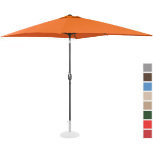 Parasol ogrodowy prostokątny uchylny z korbką 200 x 300 cm pomarańczowy - obrazek 2