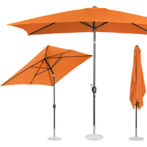 Parasol ogrodowy prostokątny uchylny z korbką 200 x 300 cm pomarańczowy - obrazek 1