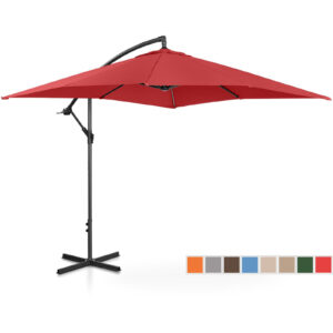 Parasol ogrodowy na wysięgniku kwadratowy 250 x 250 cm bordowy 12 Parasol ogrodowy na wysięgniku kwadratowy 250 x 250 cm bordowy - obrazek 2