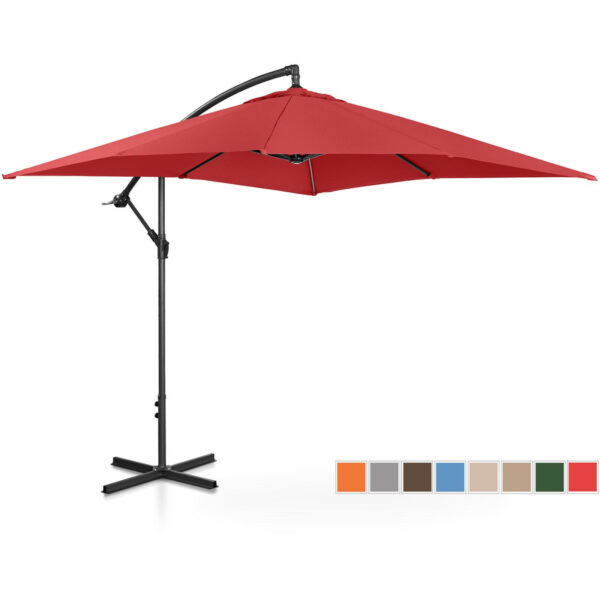 Parasol ogrodowy na wysięgniku kwadratowy 250 x 250 cm bordowy 1 10250554 1