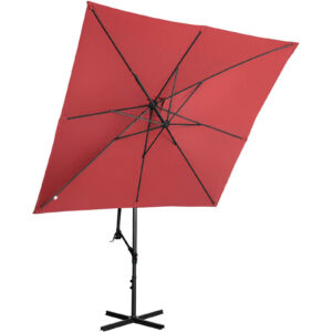 Parasol ogrodowy na wysięgniku kwadratowy 250 x 250 cm bordowy 17 Parasol ogrodowy na wysięgniku kwadratowy 250 x 250 cm bordowy - obrazek 7