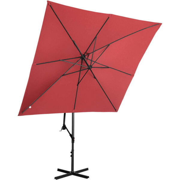 Parasol ogrodowy na wysięgniku kwadratowy 250 x 250 cm bordowy 6 10250554 4