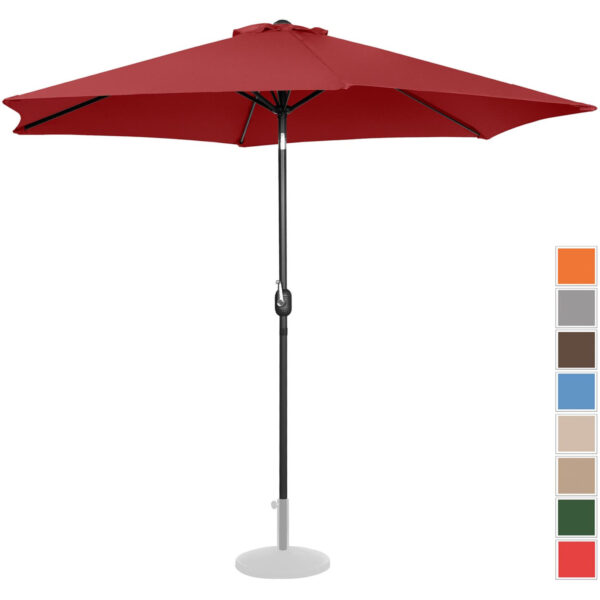 Parasol ogrodowy okrągły duży uchylny z korbką śr. 300 cm bordowy 1 10250563 1