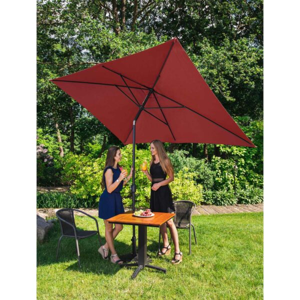 Parasol ogrodowy tarasowy prostokątny z korbką 200 x 300 cm bordowy 6 10250570 4