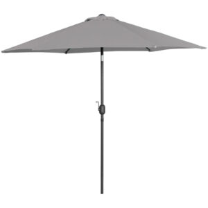 Parasol ogrodowy tarasowy okrągły uchylny z korbką śr. 270 cm ciemnoszary 14 Parasol ogrodowy tarasowy okrągły uchylny z korbką śr. 270 cm ciemnoszary - obrazek 4
