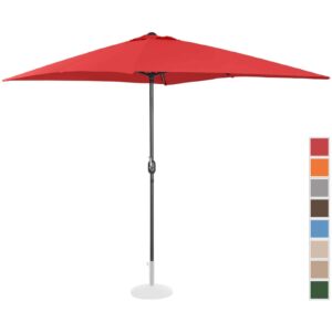 Parasol ogrodowy tarasowy prostokątny z korbką 200 x 300 cm czerwony 11 Parasol ogrodowy tarasowy prostokątny z korbką 200 x 300 cm czerwony - obrazek 2