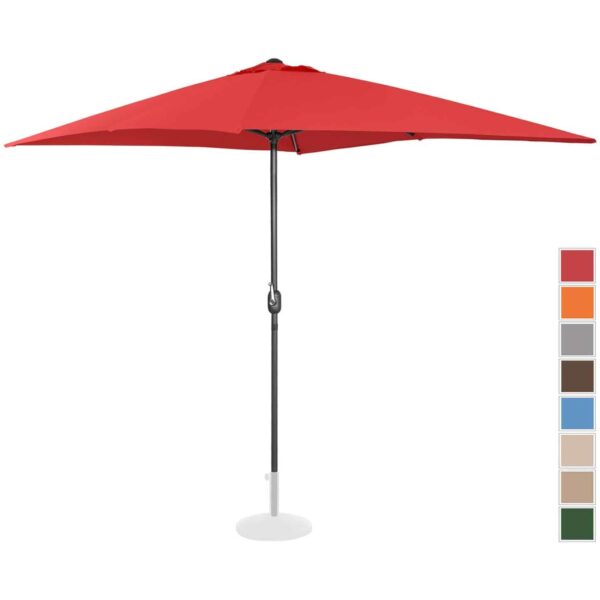 Parasol ogrodowy tarasowy prostokątny z korbką 200 x 300 cm czerwony 1 10250574 1