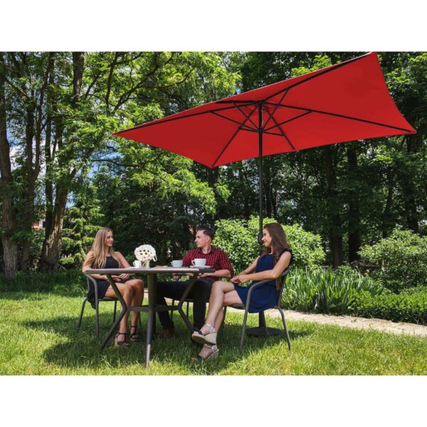 Parasol ogrodowy tarasowy prostokątny z korbką 200 x 300 cm czerwony 4 10250574 4