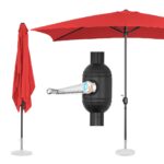 10250574 parasol ogrodowy tarasowy prostokatny z korbka 200 x 300 cm czerwony ean 4062859088635 hurtownia sklep zielona gora