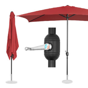 Parasol ogrodowy prostokątny z korbką 200 x 300 cm bordowy 10 Parasol ogrodowy prostokątny z korbką 200 x 300 cm bordowy - obrazek 1