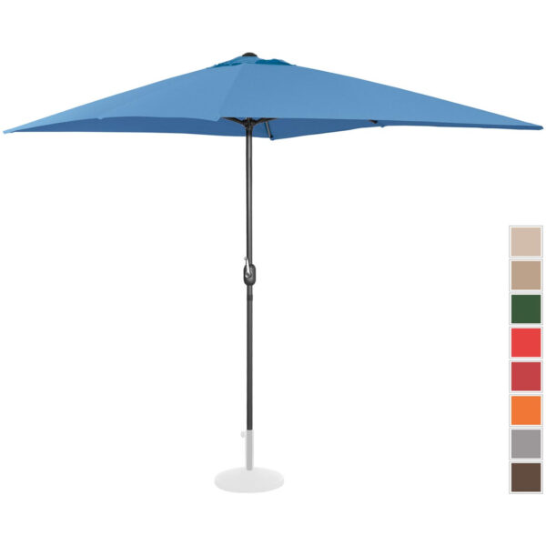 Parasol ogrodowy tarasowy prostokątny z korbką 200 x 300 cm niebieski 1 10250580 1
