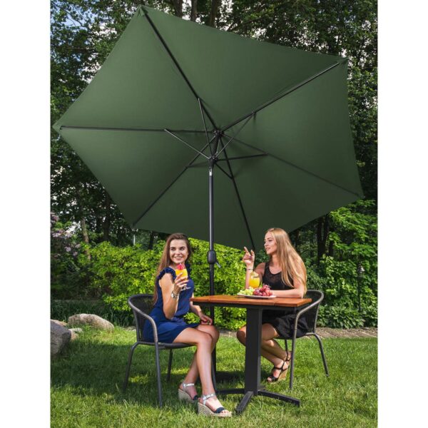 Parasol ogrodowy tarasowy okrągły uchylny z korbką śr. 270 cm zielony 2 10250586 10