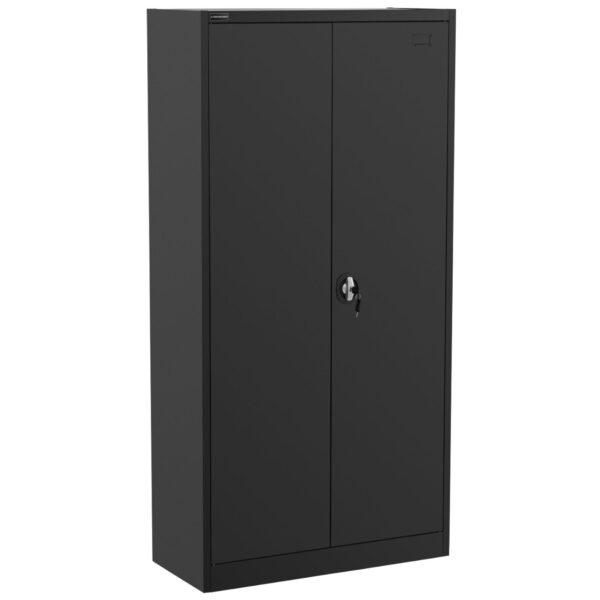 Szafa biurowa metalowa na dokumenty 4 półki z drzwiami uchylnymi wys. 180 cm ANTRACYTOWA 1 10260234 1