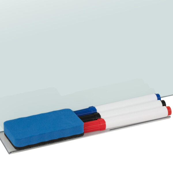 Tablica magnetyczna szklana suchościeralna ścienna biała ZESTAW 60x90 cm 3 10260301 3