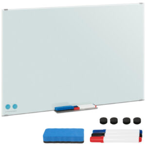 Tablica magnetyczna szklana suchościeralna ścienna biała ZESTAW 60x90 cm 7 Tablica magnetyczna szklana suchościeralna ścienna biała ZESTAW 60x90 cm - obrazek 1
