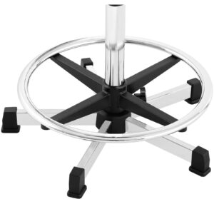 Taboret krzesło robocze warsztatowe z podnóżkiem 120 kg 530-800 mm czarne - obrazek 4