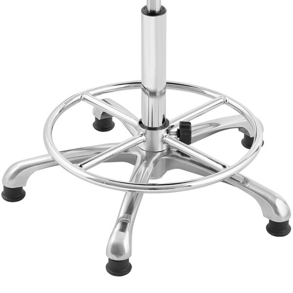 Krzesło robocze warsztatowe z oparciem podnóżkiem CHROM do 120 kg 515-780 mm czarne 2 10260337 2