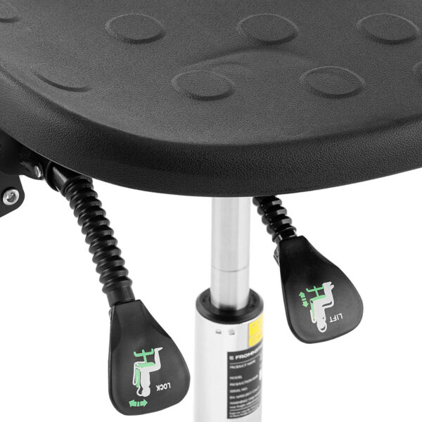 Krzesło robocze warsztatowe z oparciem podnóżkiem CHROM do 120 kg 515-780 mm czarne 3 10260337 3