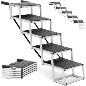 Schody dla psa do samochodu składane aluminiowe wys. 81 cm do 68 kg - 5 stopni 7 Schody dla psa do samochodu składane aluminiowe wys. 81 cm do 68 kg - 5 stopni - obrazek 1