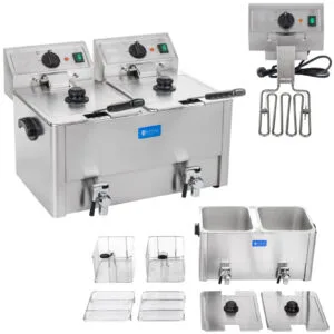 Frytownica elektryczna podwójna z kranami spustowymi termostat EGO 2x8L 5 Frytownica elektryczna podwójna z kranami spustowymi termostat EGO 2x8L - obrazek 1