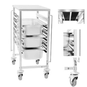 Gastronomiczny wózek z półką do transportu pojemników 6x GN1/1 6 Gastronomiczny wózek z półką do transportu pojemników 6x GN1/1 - obrazek 1