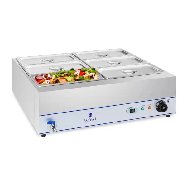 Bemar podgrzewacz wodny z kranem 6 x GN 1/3 2000W 230V Royal Catering 1 1387 1