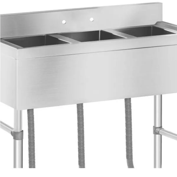 Zlew gastronomiczny ze stali nierdzewnej basen 3 komorowy 100x50cm 3 1410 3
