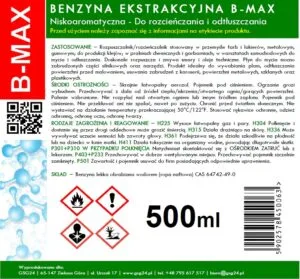 Benzyna ekstrakcyjna w aerozolu B-MAX Spray 500ML - obrazek 3