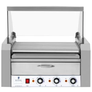 Roller grill rolkowy z osłoną i szufladą grzewczą do bułek 20 parówek HotDog 2600W 230V Royal Catering 5 Roller grill rolkowy z osłoną i szufladą grzewczą do bułek 20 parówek HotDog 2600W 230V Royal Catering - obrazek 2