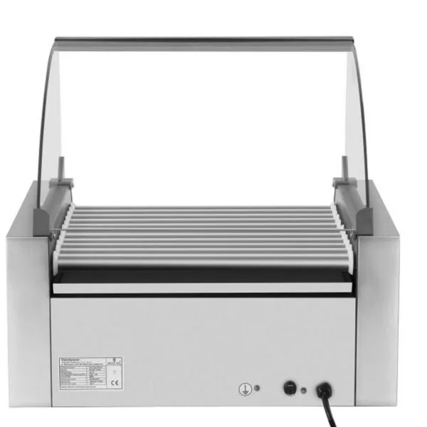 Roller grill rolkowy z osłoną i szufladą grzewczą do bułek 20 parówek HotDog 2600W 230V Royal Catering 2 1467 3