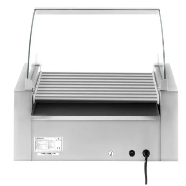Roller grill rolkowy z osłoną i szufladą grzewczą do bułek 16 parówek HotDog 2200W 230V Royal Catering 2 1468 3