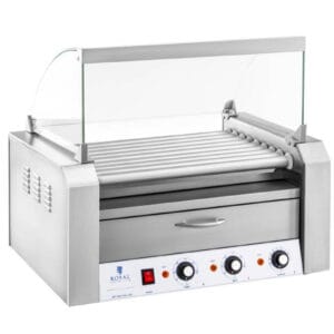 Roller grill rolkowy z osłoną i szufladą grzewczą do bułek 16 parówek HotDog 2200W 230V Royal Catering 3 Roller grill rolkowy z osłoną i szufladą grzewczą do bułek 16 parówek HotDog 2200W 230V Royal Catering - obrazek 1