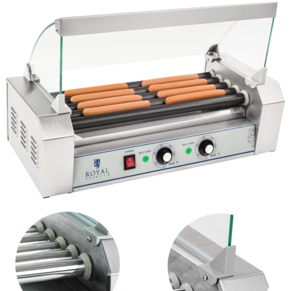1469 grill rolkowy z szyba roller z rolkami z teflonu 5t do parowek royal catering tanio cena
