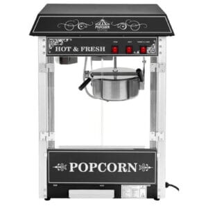 Profesjonalna wydajna maszyna do popcornu mobilna na wózku 230V 1.6kW czarna 18 Profesjonalna wydajna maszyna do popcornu mobilna na wózku 230V 1.6kW czarna - obrazek 8