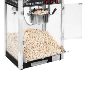 Profesjonalna wydajna maszyna do popcornu mobilna na wózku 230V 1.6kW czarna 13 Profesjonalna wydajna maszyna do popcornu mobilna na wózku 230V 1.6kW czarna - obrazek 3