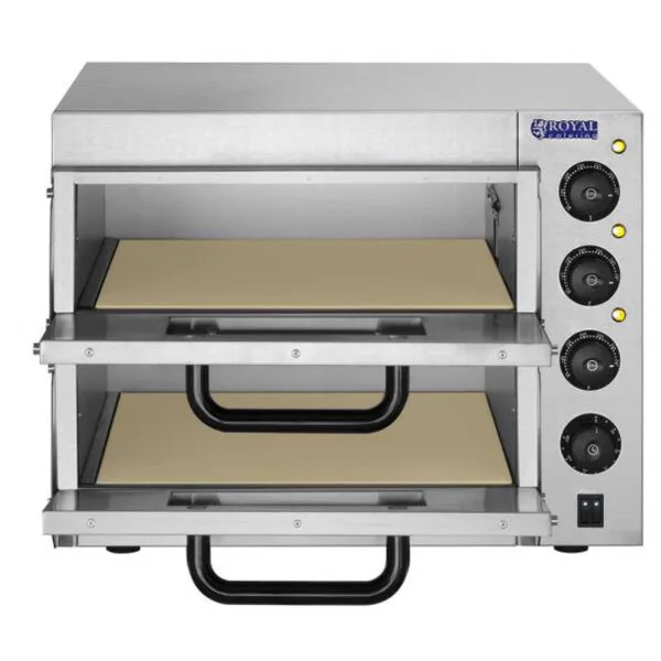Profesjonalny piec do pizzy podwójny 2 x 40cm 3000W 230V Royal Catering 2 1832 3