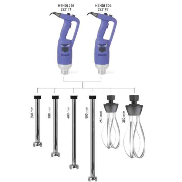 Ramię ostrze miksujące do napędu miksera blendera Kitchen Line 350 / 500 dł. 500mm - Hendi 222256 1 222171 2
