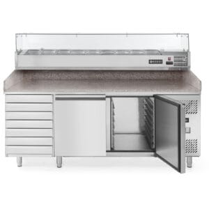 Stół chłodniczy do pizzy 2-drzwiowy z 7 szufladami blat granitowy szer. 202cm - Hendi 232842 6 Stół chłodniczy do pizzy 2-drzwiowy z 7 szufladami blat granitowy szer. 202cm - Hendi 232842 - obrazek 3