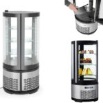 233825 hendi witryna chlodnicza cukiernicza okragla 3 polki led 100l dystrybutor