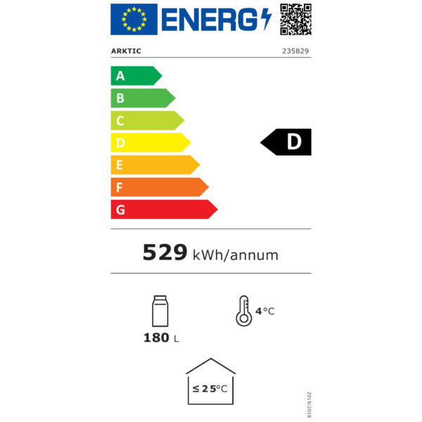 Lodówka chłodziarka barowa sklepowa na napoje 2-drzwiowa 4 półki 215 W 180 l - Hendi 235829 2 235829 eei d