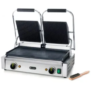 Kontakt grill kontaktowy góra ryflowana dół gładki 3600W - Hendi 263808 - obrazek 1
