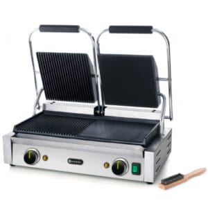 Kontakt grill kontaktowy podwójny ryflowany gładki 3600W - Hendi 263907 - obrazek 1